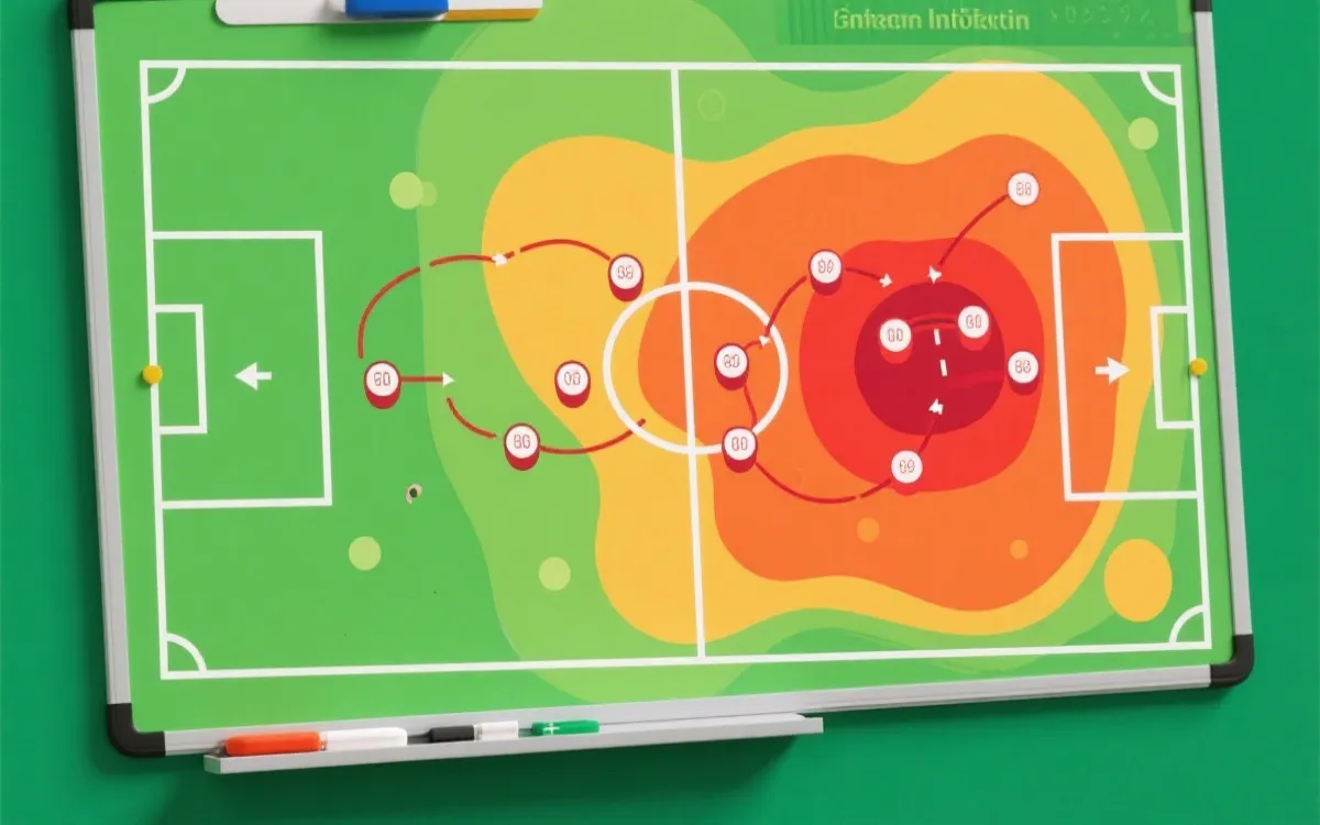 战术板与球场热区图展示攻防效率的分析画面